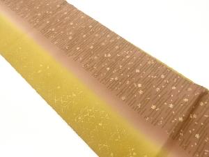 縮緬地金彩ヱ霞に籠目・桜模様全通袋帯